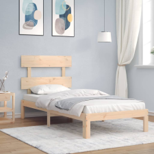vidaXL tömör fa ágykeret fejtámlával 90 x 200 cm ágy és ágykellék