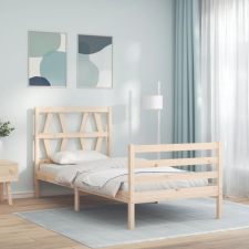 vidaXL tömör fa ágykeret fejtámlával 90 x 200 cm ágy és ágykellék