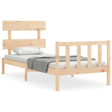 vidaXL tömör fa ágykeret fejtámlával 90 x 200 cm (3193256) ágy és ágykellék