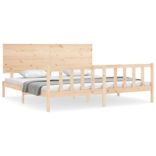 vidaXL tömör fa ágykeret fejtámlával Super King Size (3193416) ágy és ágykellék