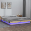 vidaXL tömör fa ágykeret LED-ekkel 135 x 190 cm (4FT6 Double)