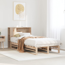 vidaXL tömör fa könyvespolcos ágy matrac nélkül 100 x 200 cm ágy és ágykellék