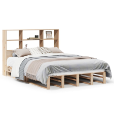 vidaXL tömör fa könyvespolcos ágy matrac nélkül 140 x 190 cm (3323947) ágy és ágykellék