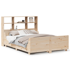 vidaXL tömör fa könyvespolcos ágy matrac nélkül 140 x 200 cm (3323806) ágy és ágykellék
