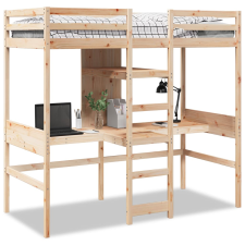 vidaXL tömör fenyő galériaágy-keret matrac nélkül 75 x 190 cm (3308550) ágy és ágykellék