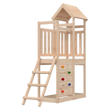 vidaXL tömör fenyő játszótorony létrával/mászófallal 52,5x110,5x214 cm játszótér
