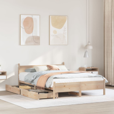 vidaXL tömör fenyőfa ágy matrac nélkül 135 x 190 cm ágy és ágykellék