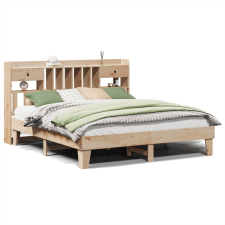 vidaXL tömör fenyőfa ágy matrac nélkül 200 x 200 cm (3308831) ágy és ágykellék