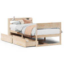 vidaXL tömör fenyőfa ágy matrac nélkül 75 x 190 cm (3307146) ágy és ágykellék