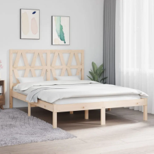 vidaXL tömör fenyőfa ágykeret 135 x 190 cm (4FT6 Double) ágy és ágykellék