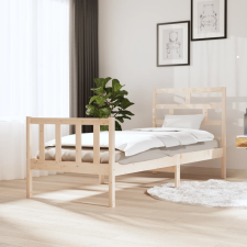 vidaXL tömör fenyőfa ágykeret 75 x 190 cm (2FT6 Small Single) ágy és ágykellék