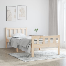 vidaXL tömör fenyőfa ágykeret 75 x 190 cm (2FT6 Small Single) ágy és ágykellék