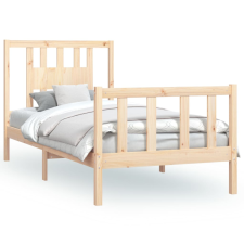 vidaXL tömör fenyőfa ágykeret fejtámlával 100 x 200 cm (3188156) ágy és ágykellék
