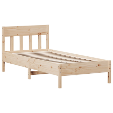 vidaXL tömör fenyőfa ágykeret fejtámlával 100 x 200 cm (842654) ágy és ágykellék
