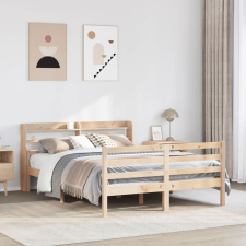 vidaXL tömör fenyőfa ágykeret fejtámlával 120 x 200 cm ágy és ágykellék