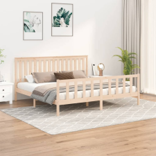 vidaXL tömör fenyőfa ágykeret fejtámlával 200 x 200 cm ágy és ágykellék