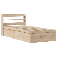 vidaXL tömör fenyőfa ágykeret fejtámlával 75 x 190 cm (3307107) ágy és ágykellék