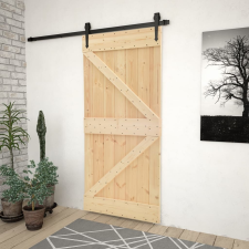 vidaXL tömör fenyőfa ajtó 100 x 210 cm építőanyag