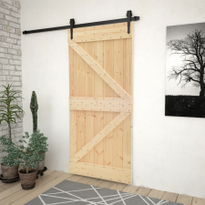 vidaXL tömör fenyőfa ajtó 100 x 210 cm nyílászáró