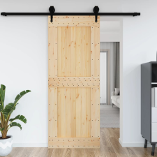 vidaXL Tömör fenyőfa ajtó 90 x 210 cm nyílászáró