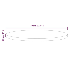 vidaXL tömör fenyőfa asztallap Ø70 x 2,5 cm bútor
