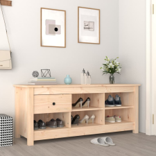 vidaXL tömör fenyőfa cipősszekrény 110 x 38 x 45,5 cm bútor