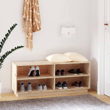 vidaXL tömör fenyőfa cipőszekrény 110 x 34 x 45 cm bútor