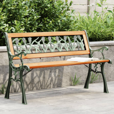 vidaXL tömör fenyőfa és acél kerti pad 116 cm kerti bútor