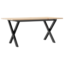 vidaXL tömör fenyőfa és öntöttvas dohányzóasztal X-vázzal 90x40x45 cm bútor