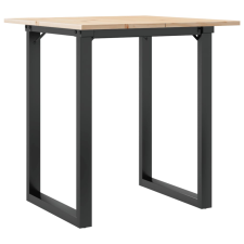 vidaXL tömör fenyőfa és öntöttvas étkezőasztal O-vázzal 60x60x75 cm bútor