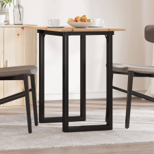 vidaXL tömör fenyőfa és öntöttvas étkezőasztal O-vázzal 80x50x75 cm bútor