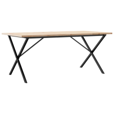 vidaXL tömör fenyőfa és öntöttvas étkezőasztal X-vázzal 180x90x75,5 cm bútor