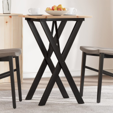 vidaXL tömör fenyőfa és öntöttvas étkezőasztal X-vázzal 50x50x75 cm bútor