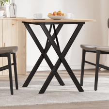 vidaXL tömör fenyőfa és öntöttvas étkezőasztal X-vázzal 70x70x75 cm bútor
