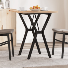 vidaXL tömör fenyőfa és öntöttvas étkezőasztal Y-vázzal 60x60x75,5 cm bútor