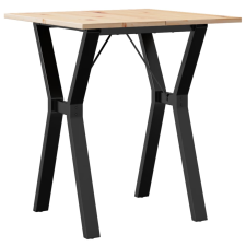 vidaXL tömör fenyőfa és öntöttvas étkezőasztal Y-vázzal 70x70x75 cm bútor