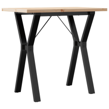 vidaXL tömör fenyőfa és öntöttvas étkezőasztal Y-vázzal 80x50x75,5 cm bútor