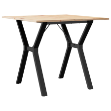 vidaXL tömör fenyőfa és öntöttvas étkezőasztal Y-vázzal 80x80x75 cm bútor