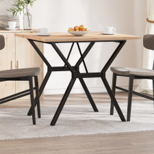 vidaXL tömör fenyőfa és öntöttvas étkezőasztal Y-vázzal 90x90x75,5 cm bútor