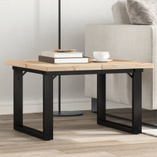 vidaXL tömör fenyőfa és öntöttvas O-vázú dohányzóasztal 70x70x40,5 cm bútor
