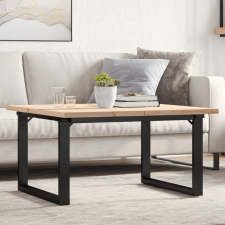 vidaXL tömör fenyőfa és öntöttvas O-vázú dohányzóasztal 80x80x45,5 cm bútor
