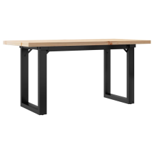 vidaXL tömör fenyőfa és öntöttvas O-vázú dohányzóasztal 90x40x45,5 cm bútor