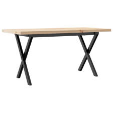 vidaXL tömör fenyőfa és öntöttvas X-vázú dohányzóasztal 100x50x45,5 cm bútor