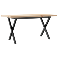 vidaXL tömör fenyőfa és öntöttvas X-vázú dohányzóasztal 90x40x45,5 cm bútor