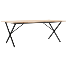 vidaXL tömör fenyőfa és öntöttvas X-vázú étkezőasztal 200x100x75,5 cm bútor