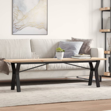 vidaXL tömör fenyőfa és öntöttvas Y-vázú dohányzóasztal 160x40x45,5 cm bútor