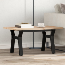 vidaXL tömör fenyőfa és öntöttvas Y-vázú dohányzóasztal 80x50x40,5 cm bútor