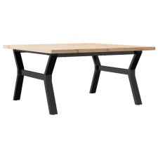 vidaXL tömör fenyőfa és öntöttvas Y-vázú dohányzóasztal 90x90x45,5 cm bútor