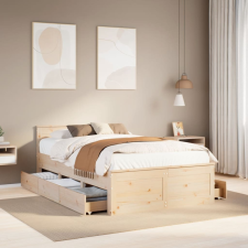 vidaXL tömör fenyőfa fejtámlás ágykeret matrac nélkül 120 x 190 cm ágy és ágykellék