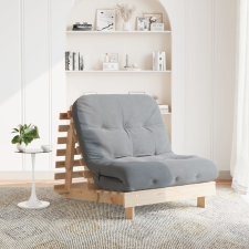 vidaXL tömör fenyőfa futon kanapéágy matraccal 90 x 206 x 11 cm bútor